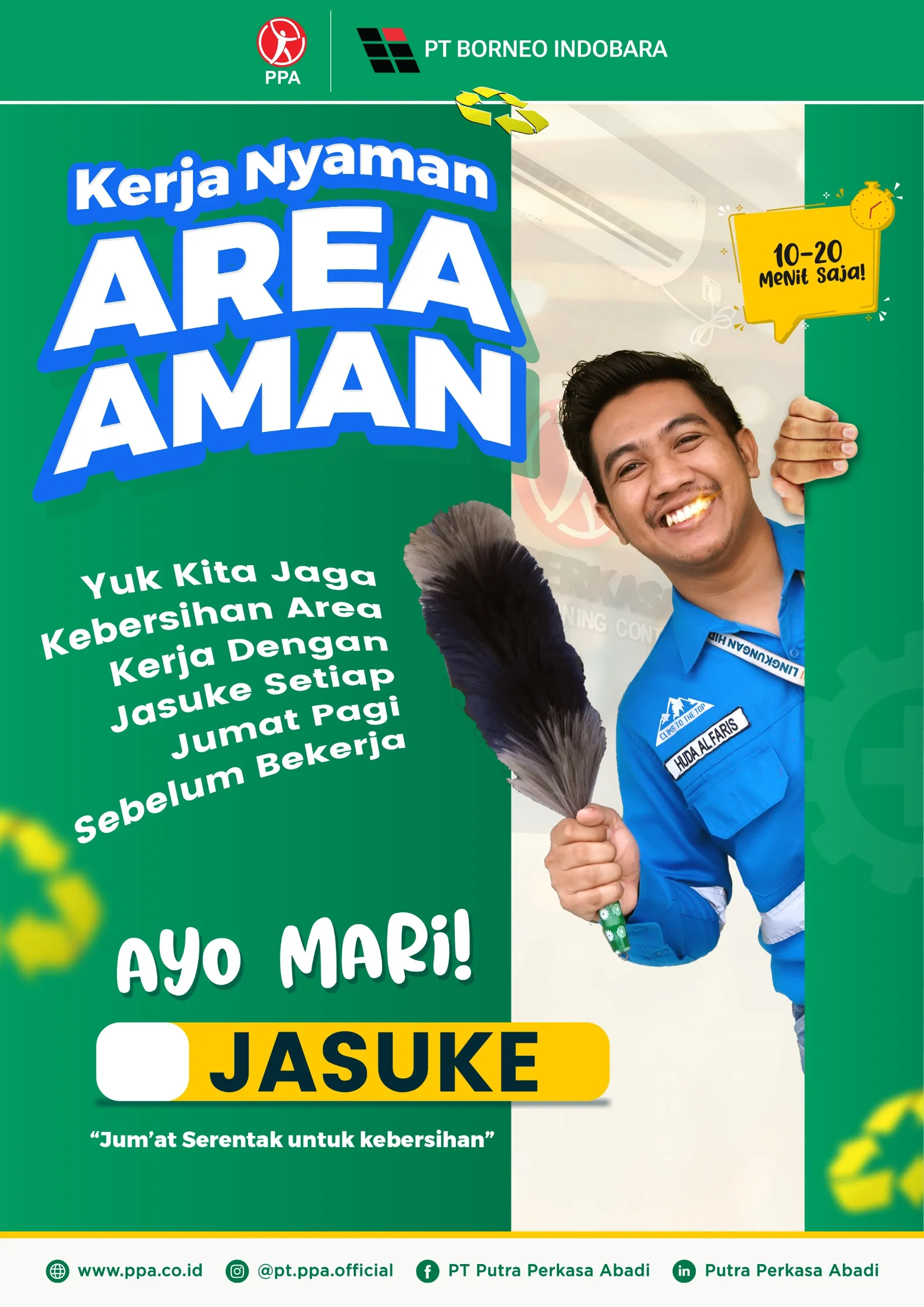 Kerja Nyaman dan Area Aman, PPA Site BIB Galakkan Program JASUKE Setiap Jumat Pagi